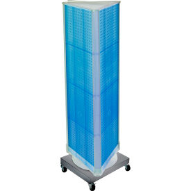 Global Approved Three-Sided Pegboard Floor Display with Revolving Base, 16"W x 16"D x 67"H