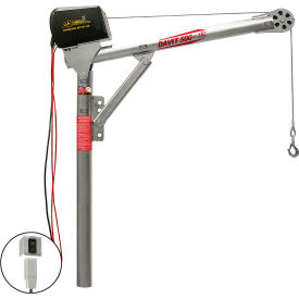 Steel Davit Crane, 500 Lb Capacity with 12V DC Electric Winch