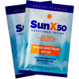 Sun X 50 Sunscreen Lotion, SPF 50 Lotion, Pouch, 300/Case
