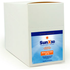 Sun X 50 61430 Sunscreen Lotion, SPF 50, Pouch, 25/Box