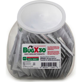 Bug X 30 Insect Repellent, 30% DEET, Towelette, Fish Bowl, 50 Packets