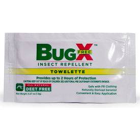 Bug X FREE 12843 Insect Repellent, DEET Free Towelette, 300/Case