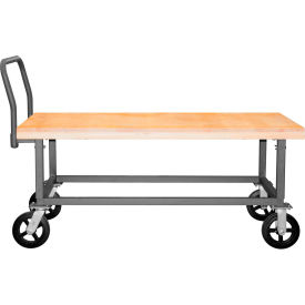 Work Height Platform Truck with Wood Deck 24 x 48 Adjustable Height