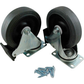 5" Swivel Plate Caster Kit With Hardware, Gray