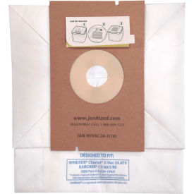 Paper Vacuum Bag For Chariot 2 iVac 24 ATV, 10/Pack, 100/Case - 10 bags per pack, 100 bags per case.