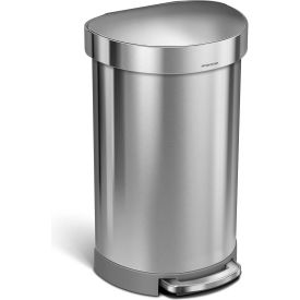 Semi-Round Step Can - 12 Gallon Brushed Stainless Steel