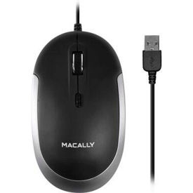 USB Wired Optical Quiet Click Mouse for Mac & PC, Space Gray & Black