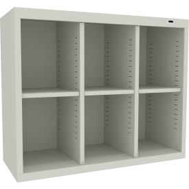 6 Person Cubby Locker, 34-1/2"W x 13-1/2"D x 30"H, Light Gray, All-Welded