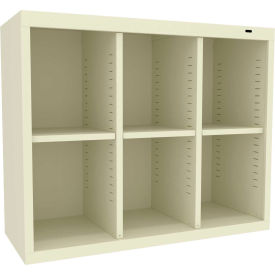 6 Person Cubby Locker, 34-1/2"W x 13-1/2"D x 30"H, Champagne, All-Welded