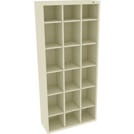 18 Person Cubby Locker, 34-1/2"W x 13-1/2"D x 78"H, Champagne/Putty, All-Welded