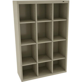 12 Person Cubby Locker, 34-1/2"W x 13-1/2"D x 52"H, Sand, All-Welded