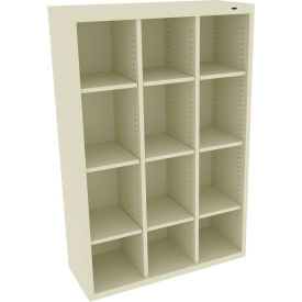 12 Person Cubby Locker, 34-1/2"W x 13-1/2"D x 52"H, Champagne/Putty, All-Welded