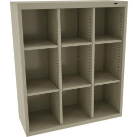9 Person Cubby Locker, 34-1/2"W x 13-1/2"D x 40"H, Sand, All-Welded