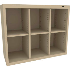 6 Person Cubby Locker, 34-1/2"W x 13-1/2"D x 30"H, Sand, All-Welded