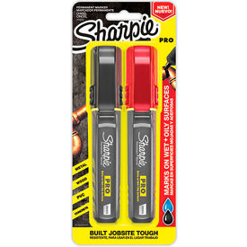 Pro Permanent Marker, Chisel Tip, Assorted Color, 2 Per Pack