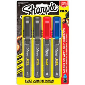 Pro Permanent Marker, Fine Tip, Assorted Color, 4 Per Pack