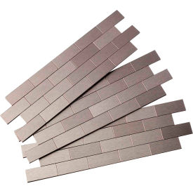 Aspect Subway Matted 12" X 4" Brushed Stainless Metal Decorative Tile Backsplash