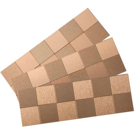 Aspect Square Matted 12" X 4" Brushed Champagne Metal Decorative Tile Backsplash