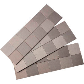 Aspect Square Matted 12" X 4" Brushed Stainless Metal Decorative Tile Backsplash