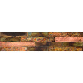 Peel & Stick 23.6" x 5.9" Bronze Relic Distressed Metal Wall Panels
