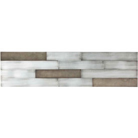 Peel & Stick 23.6" x 5.9" Gilded Silver Distressed Metal Decorative Wall Panels