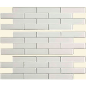Aspect Subway Matted 12" X 4" Peel & Stick Decorative Glass Tile in Frost