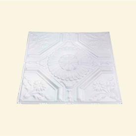 Great Lakes Tin Rochester 2' X 2' Nail-up Tin Ceiling Tile in Gloss White - T58-00