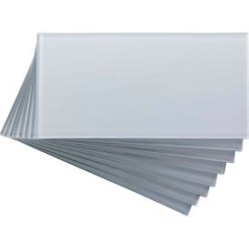 Aspect 3" X 6" Peel & Stick Glass Decorative Wall Tile in Frost, 8 Pack - A50-63