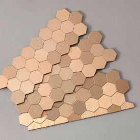 Honeycomb Matted 12" X 4" Brushed Champagne Metal Decorative Tile Backsplash