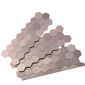 Aspect Honeycomb Matted 12" X 4" Brushed Stainless Metal Decorative Tile Backsplash