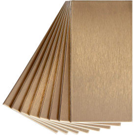 Long Grain 3" X 6" Brushed Champagne Metal Decorative Wall Tile, 8 Pack