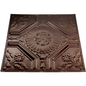Great Lakes Tin Rochester 2' X 2' Nail-up Tin Ceiling Tile in Bronze Burst