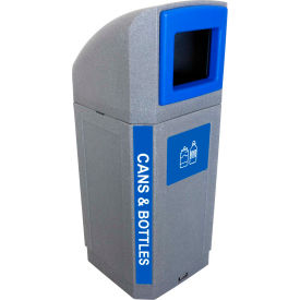 Outdoor Octo Container - Cans & Bottles, 32 Gallon - Graystone/Blue