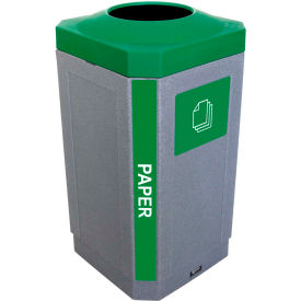Indoor Octo Container - Paper, 32 Gallon - Graystone/Green