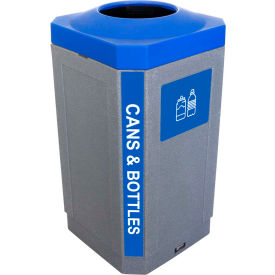 Indoor Octo Container - Cans & Bottles, 32 Gallon - Graystone/Blue