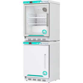 White Diamond Glass Door Refrigerator & Freezer Combo, Left Hinged Door