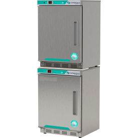 White Diamond Refrigerator & Freezer Combo, 9 CuFt, Stainless Steel, Left Hinge