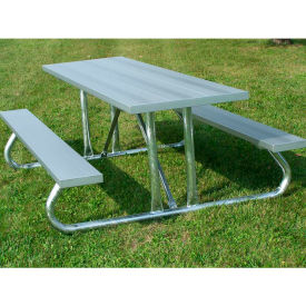 12' Picnic Table, Anodized Aluminum Planking, Galvanized Steel Frame