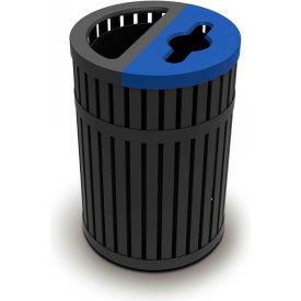 Recycling & Trash Can w/Open Top, 45 Gallon, Black