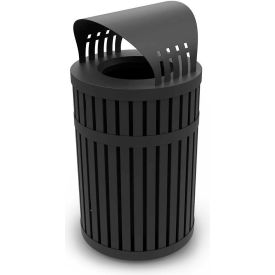 Trash Can w/Canopy Top, 45 Gallon, Black