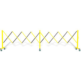 Flexpro 160 Expanding Steel/Aluminum Barricade, Yellow/Black, 37"H X 16' L