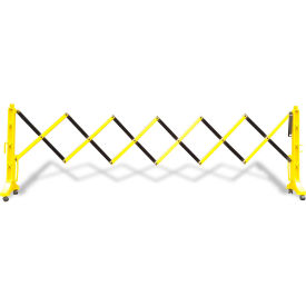 Flexmaster 110 Expanding Plastic Barricade, Yellow/Black, 38" H X 11.5' L, FM110YB