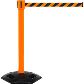 Retractable Belt Barrier, 40" Orange Post, 35' Orange/Black Belt