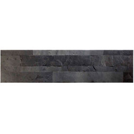 23.6" x 5.9" Peel & Stick Stone Decorative Tile Backsplash, Charcoal Slate