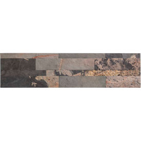 Aspect 23.6" x 5.9" Peel & Stick Stone Decorative Tile Backsplash, Medley Slate