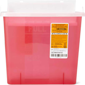 Biohazard Patient Room Sharps Containers, Red, 5 Quart, 20/Case