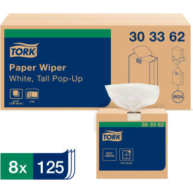 Multipurpose Paper Wiper, 9-3/4 x 16-3/4, White, 125 sheets per Box, 8 Boxes per Carton