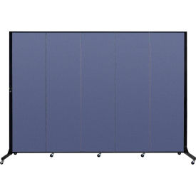 5 Panel Light-Duty Portable Room Divider, 6'5"H x 9'5"W, Fabric Color: PrimaryBlue