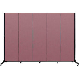 5 Panel Light-Duty Portable Room Divider, 6'5"H x 9'5"W, Fabric Color: Rose