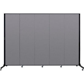 5 Panel Light-Duty Portable Room Divider, 6'5"H x 9'5"W, Fabric Color: Stone